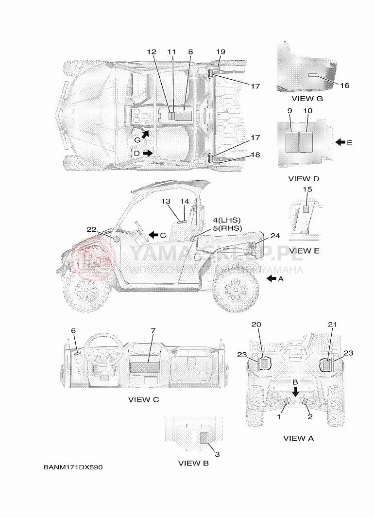 Schemat "naklejki" do Yamaha WOLVERINE X2 EPS R-SPEC