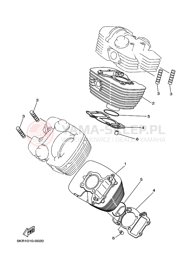 Schemat "cylinder" do Yamaha XVS250