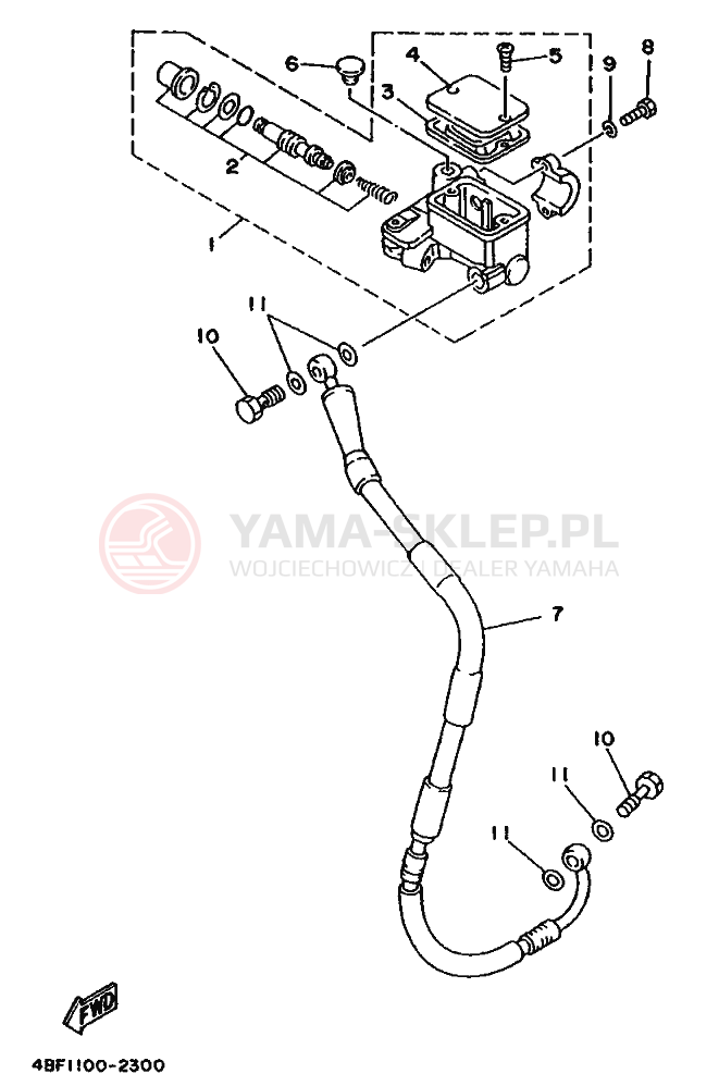 Schemat "Pompa hamulcowa przednia" do Yamaha WR200R