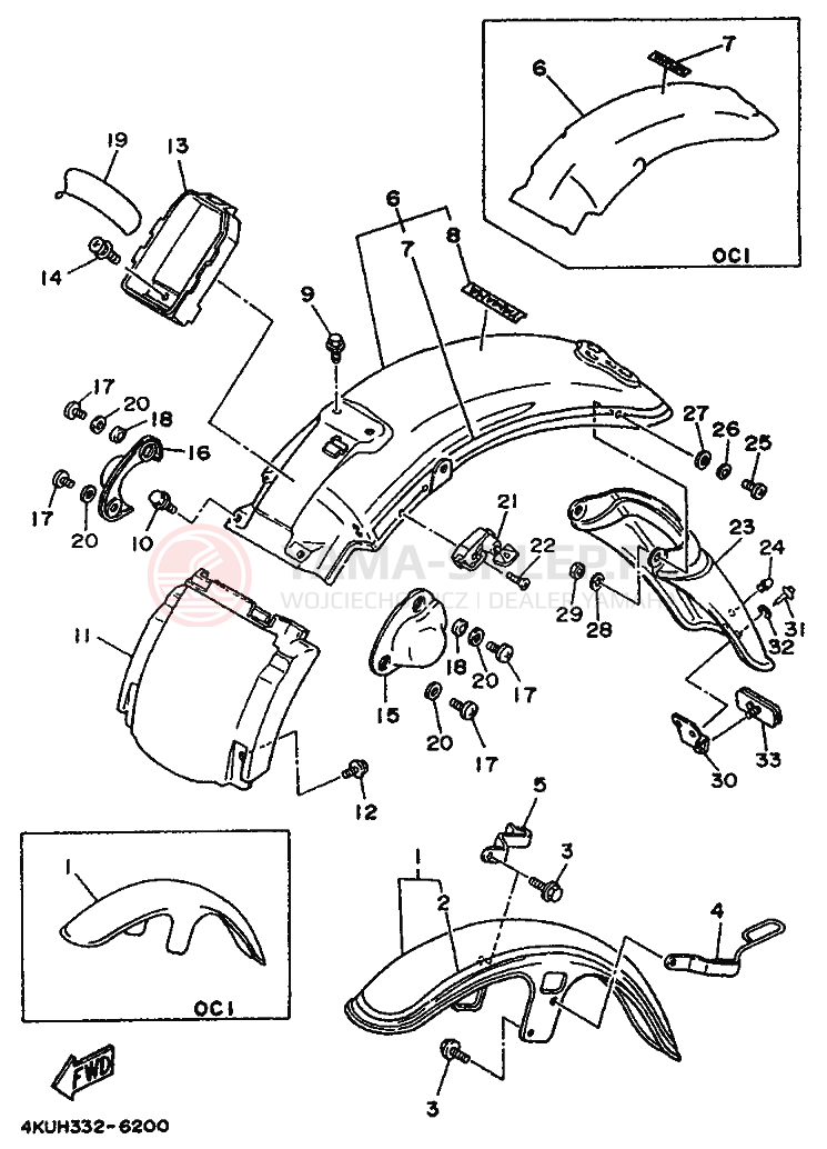 Schemat "błotnik" do Yamaha XV535 VIRAGO