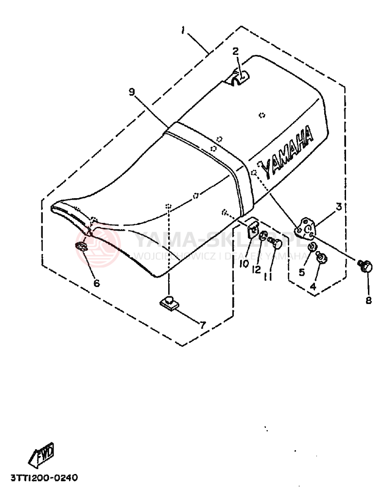 Schemat "siedzenie" do Yamaha DT175 DT175G