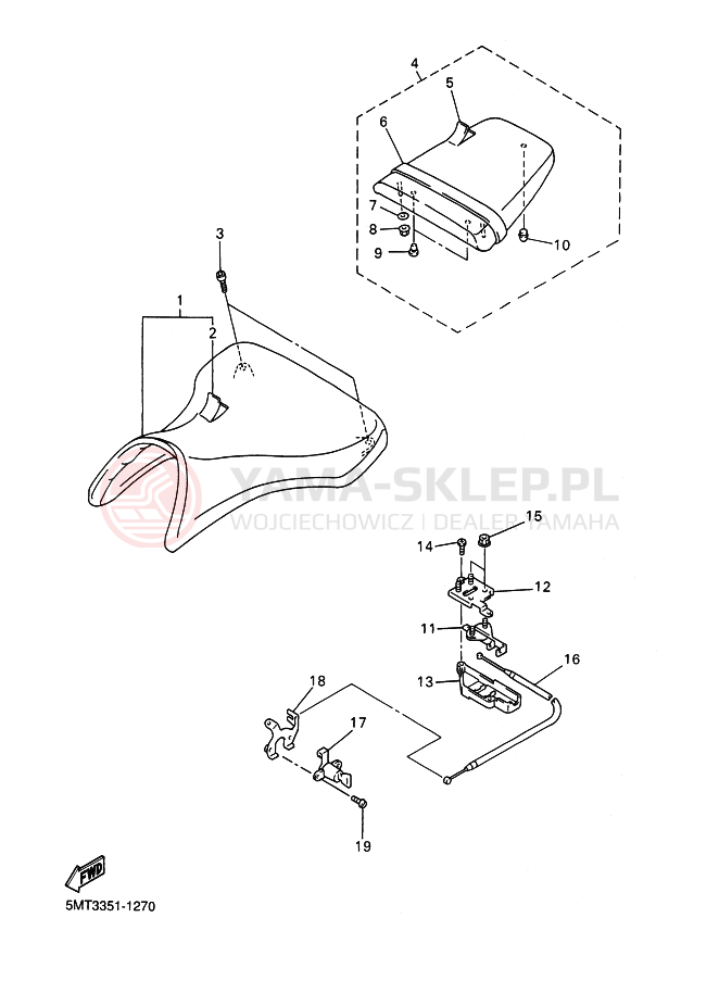 Schemat "siedzenie" do Yamaha YZF-R6 R6