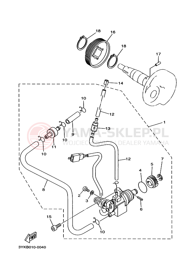 Schemat "Pompa olejowa" do Yamaha YG50Z JOG Z