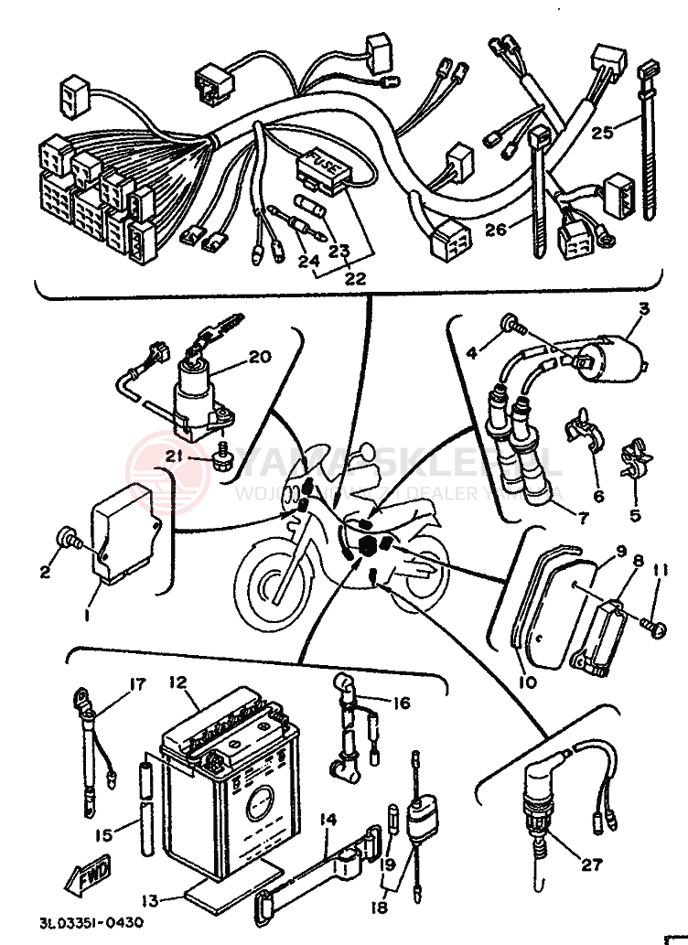 Schemat "układ elektryczny" do Yamaha XTZ750 SUPERTENERE