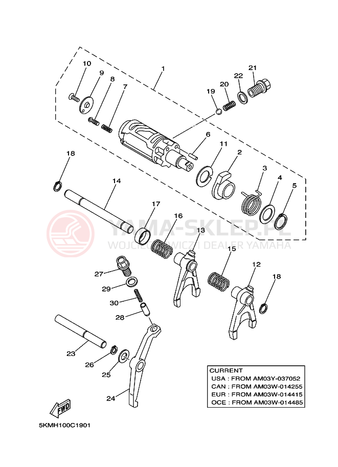 Schemat "Wodziki, automat" do Yamaha GRIZZLY