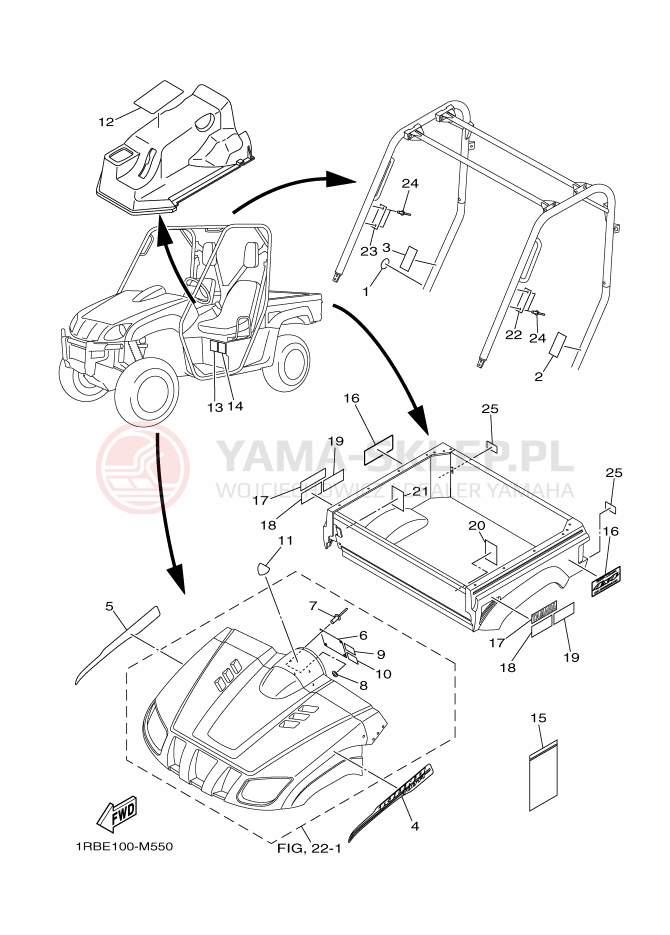 Schemat "naklejki" do Yamaha YXR700F