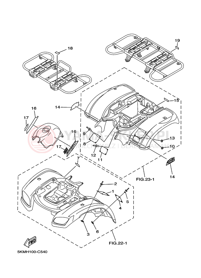 Schemat "naklejki" do Yamaha GRIZZLY