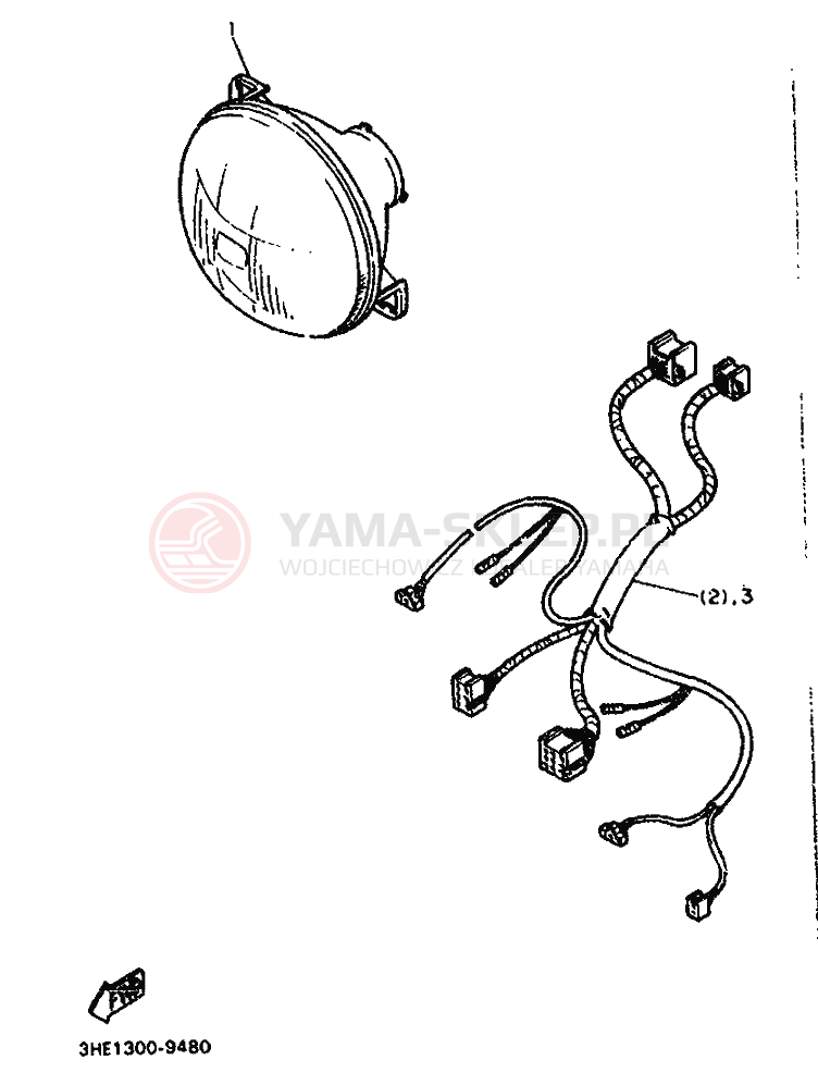 Schemat "Lampa przód" do Yamaha FZR600 GENESIS