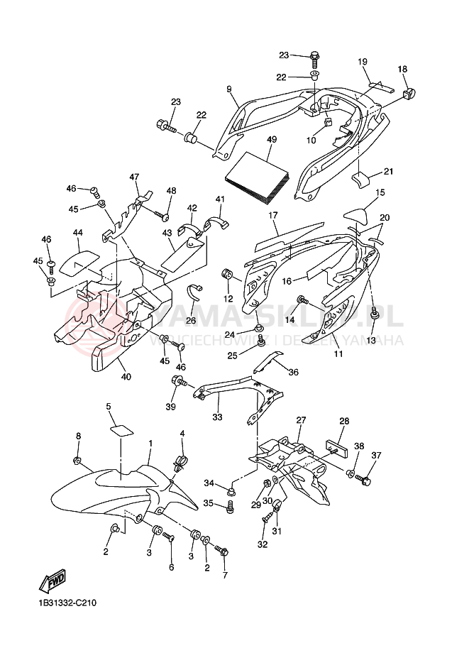 Schemat "błotnik" do Yamaha FZ6-N FZ6