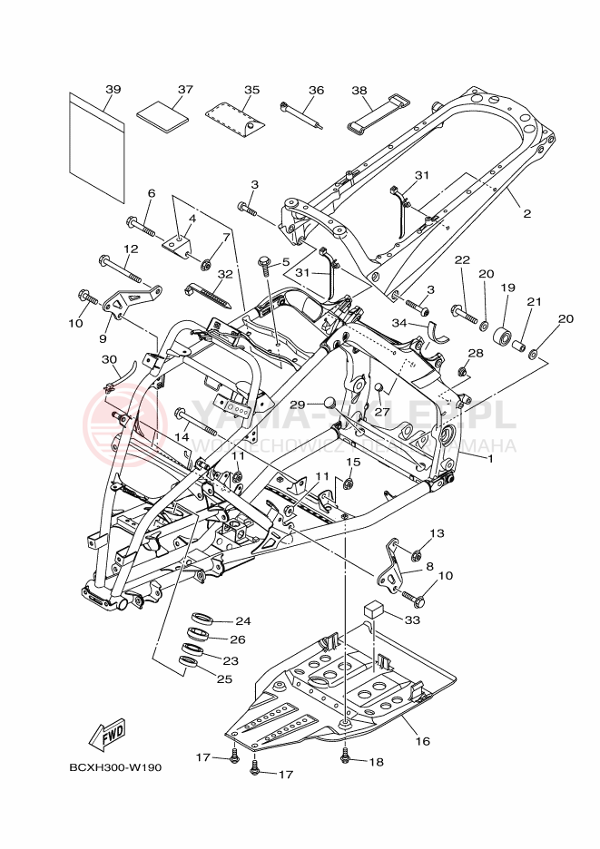 Schemat "rama" do Yamaha YFM700R