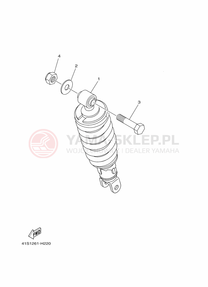 Schemat "zawieszenie tył" do Yamaha YS250