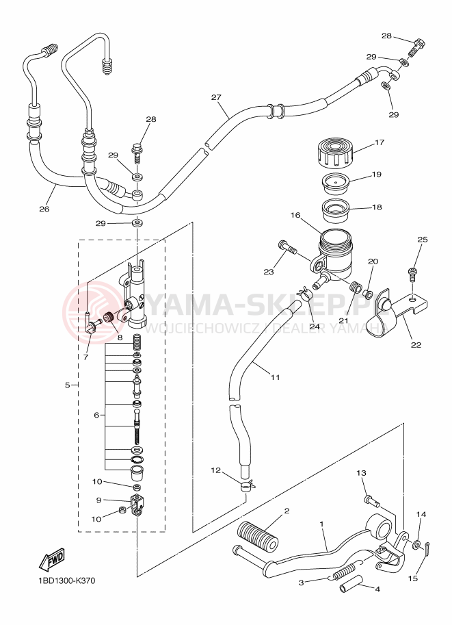 Schemat "Pompa hamulcowa tył" do Yamaha FZ8 ABS