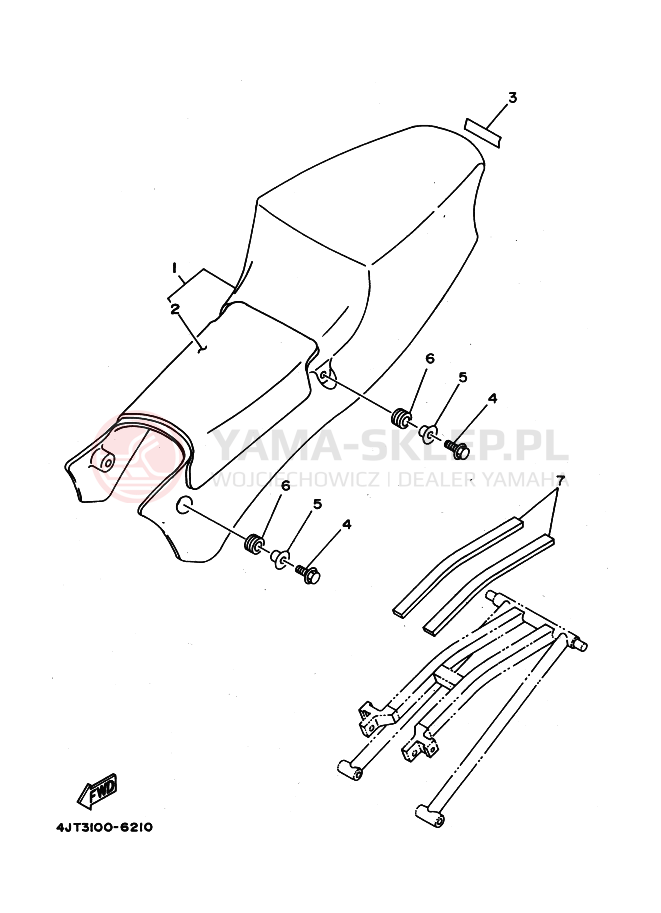 Schemat "siedzenie" do Yamaha TZ125