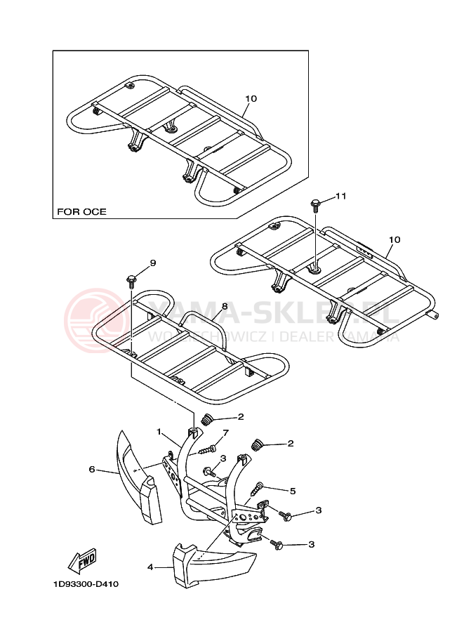Schemat "RAMIĘ STERUJĄCE" do Yamaha KODIAK 4WD