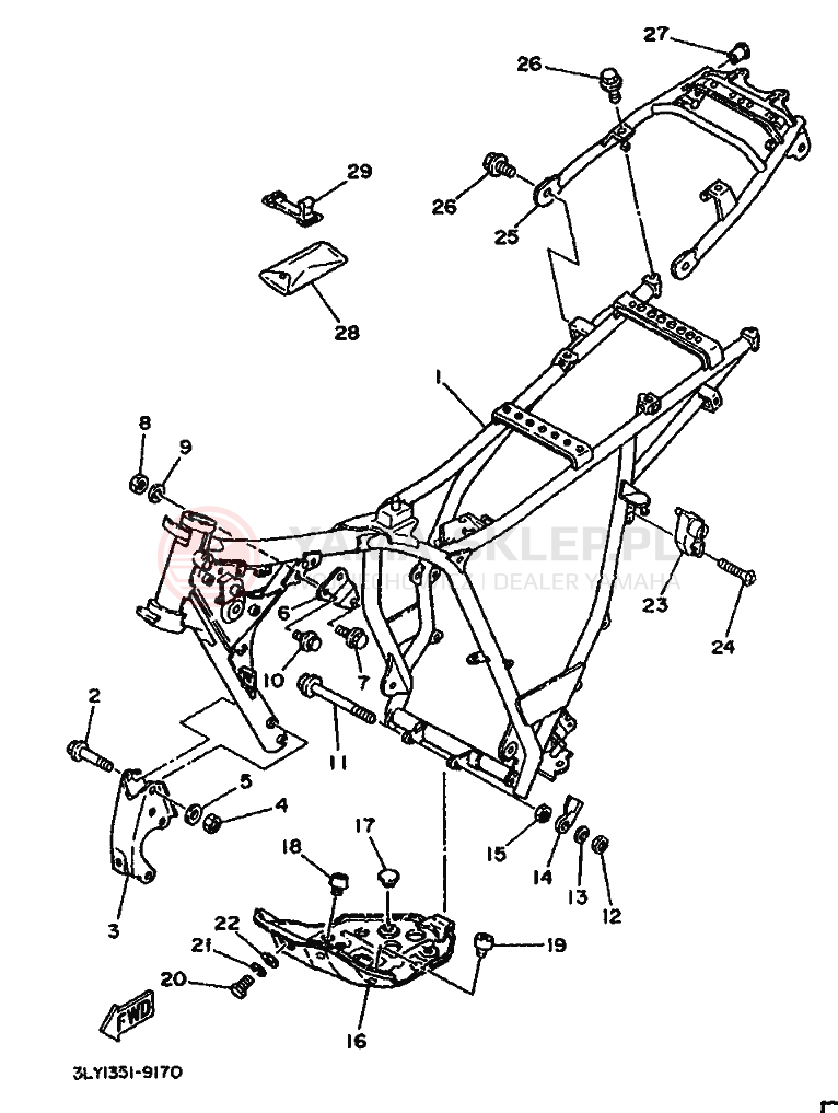 Schemat "rama" do Yamaha TW200E