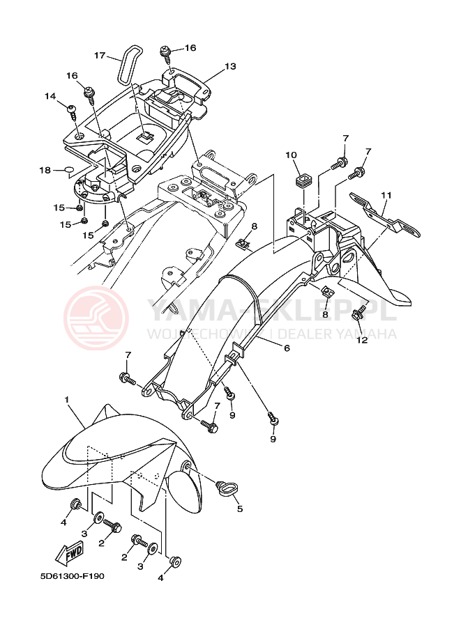 Schemat "błotnik" do Yamaha CRYPTON X