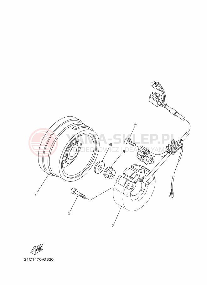 Schemat "prądnica" do Yamaha FZ16