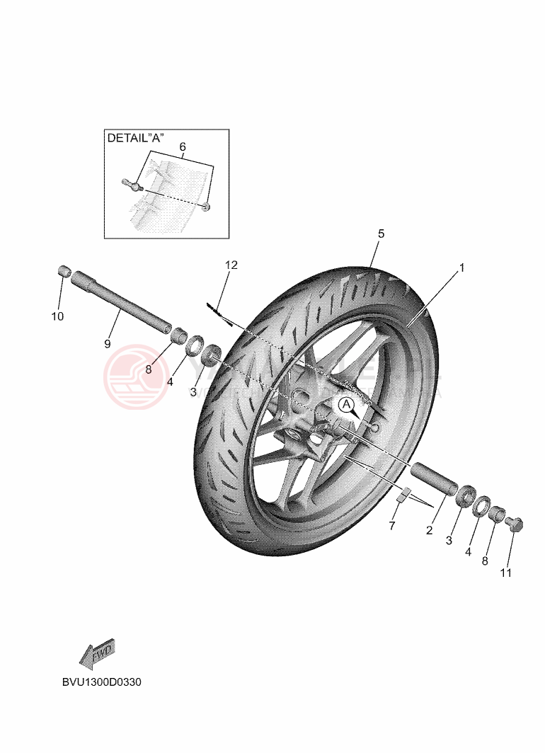 Schemat "Koło przód" do Yamaha TRACER 9GT