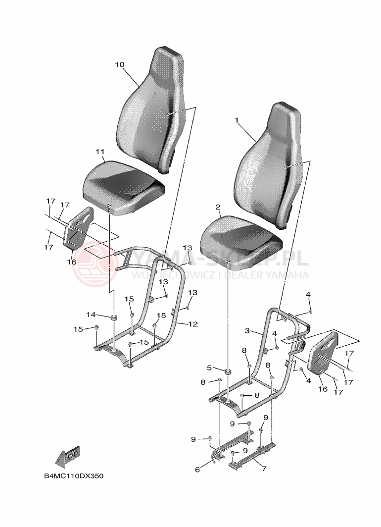 Schemat "siedzenie" do Yamaha WOLVERINE RMAX2 EPS LE