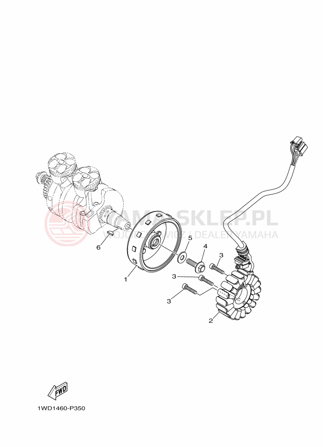Schemat "prądnica" do Yamaha YZF-R25