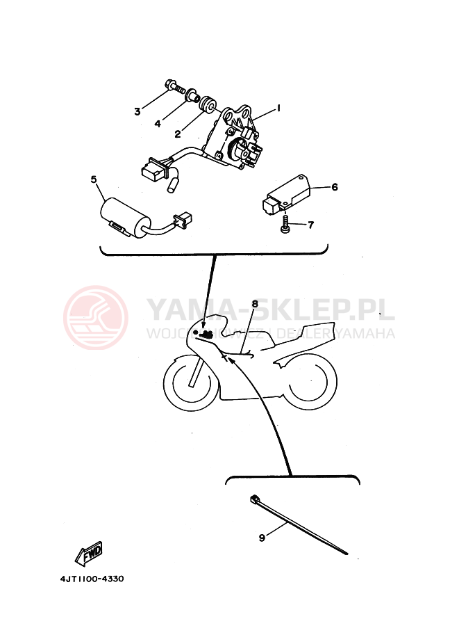 Schemat "układ elektryczny" do Yamaha TZ125