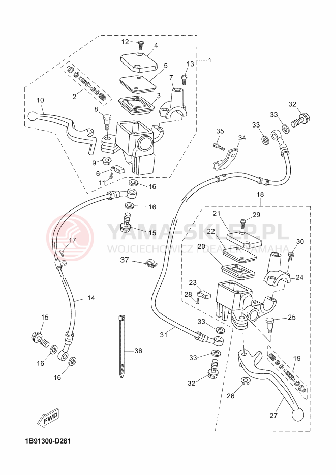 Schemat "Pompa hamulcowa przednia" do Yamaha XMAX 125