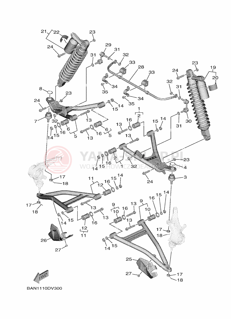 Schemat "Koło przód" do Yamaha WOLVERINE X2 R-SPEC