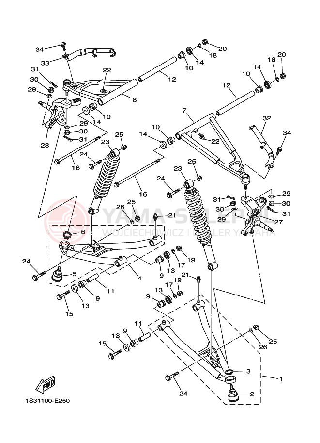 Schemat "Koło przód" do Yamaha YFM700R