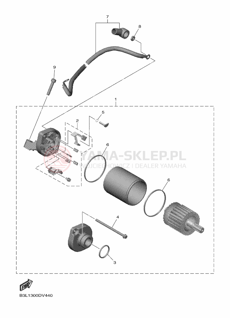 Schemat "rozrusznik" do Yamaha YZF1000 YZF-R1
