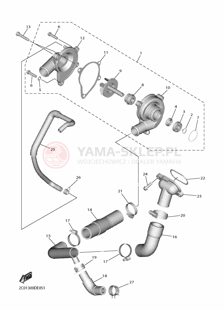 Schemat "Pompa wody" do Yamaha YZF-R6