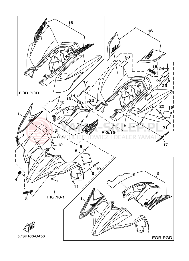Schemat "naklejki" do Yamaha YFZ450X