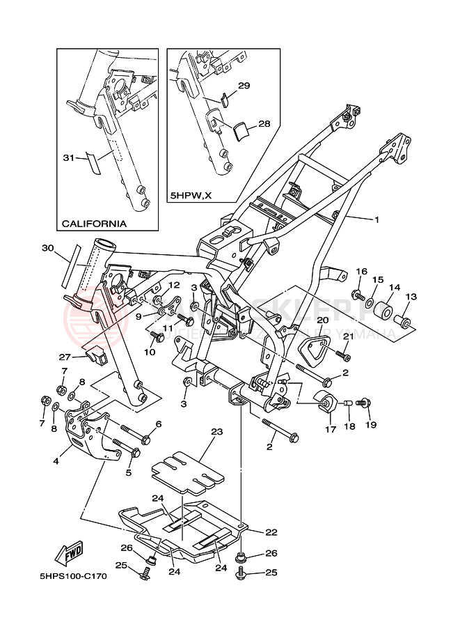 Schemat "rama" do Yamaha TT-R125LWE
