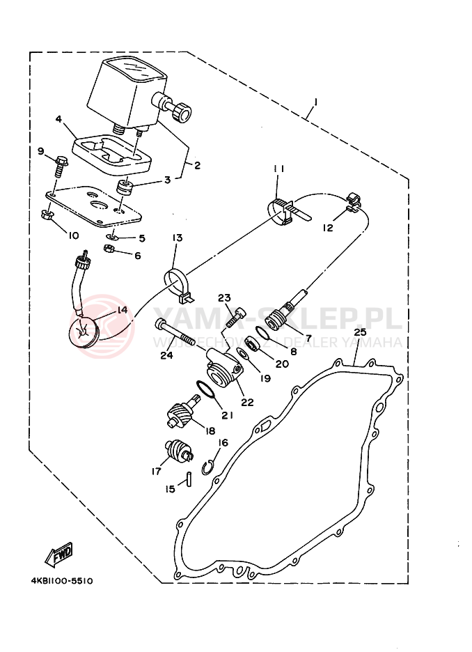 Schemat "licznik" do Yamaha YFM350FW-X