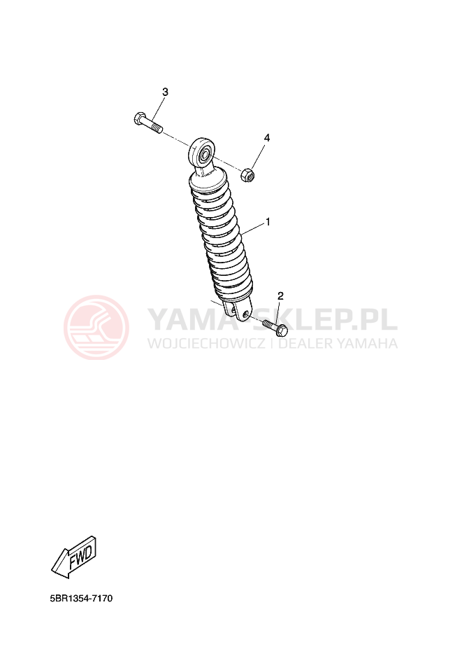Schemat "zawieszenie tył" do Yamaha AEROX