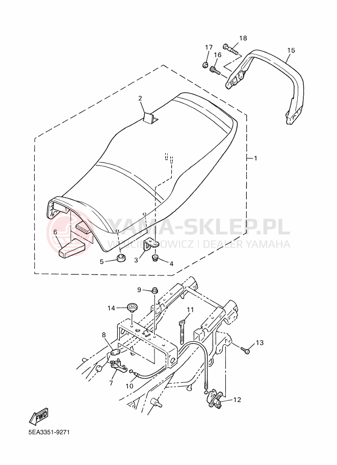 Schemat "siedzenie" do Yamaha XJR1300