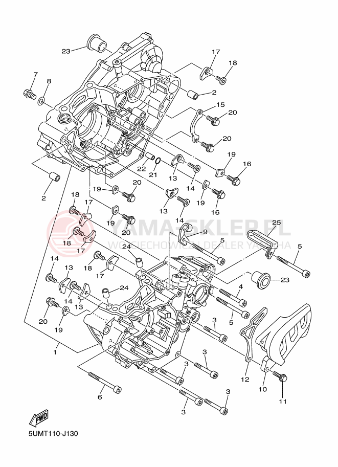 Schemat "Pokrywa silnika" do Yamaha WR250F