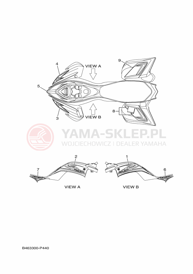 Schemat "Naklejki" do Yamaha YFM700RSF