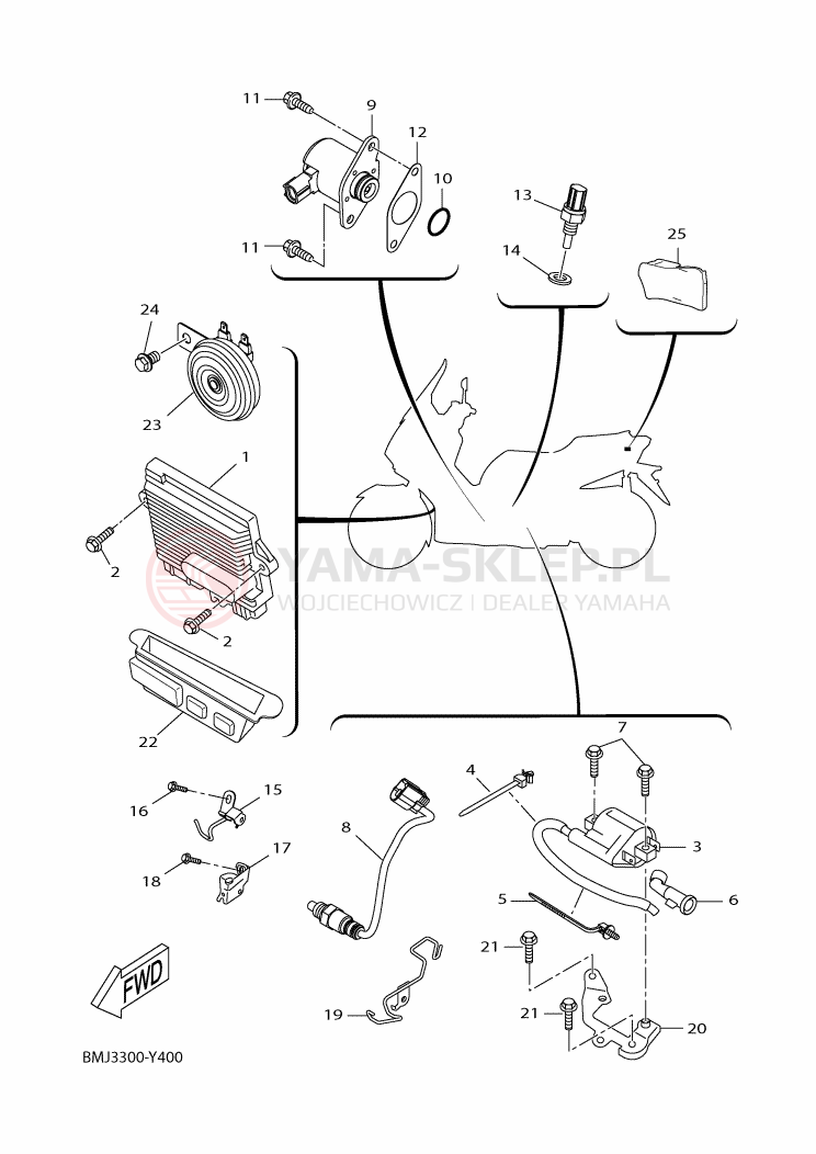 Schemat "układ elektryczny" do Yamaha XMAX 125 TECH MAX
