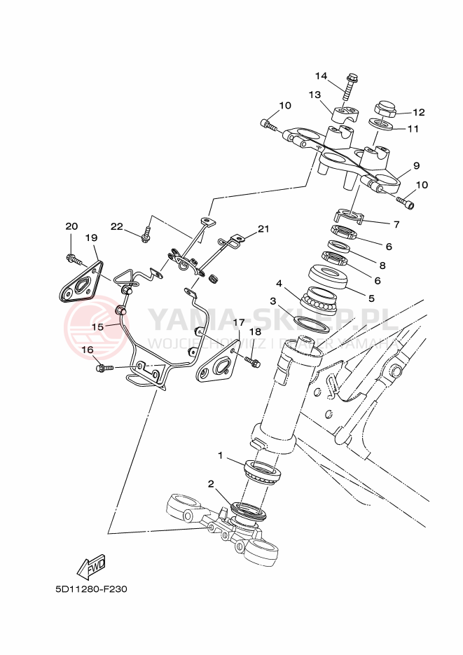 Schemat "Półki zawieszenia" do Yamaha YBR250
