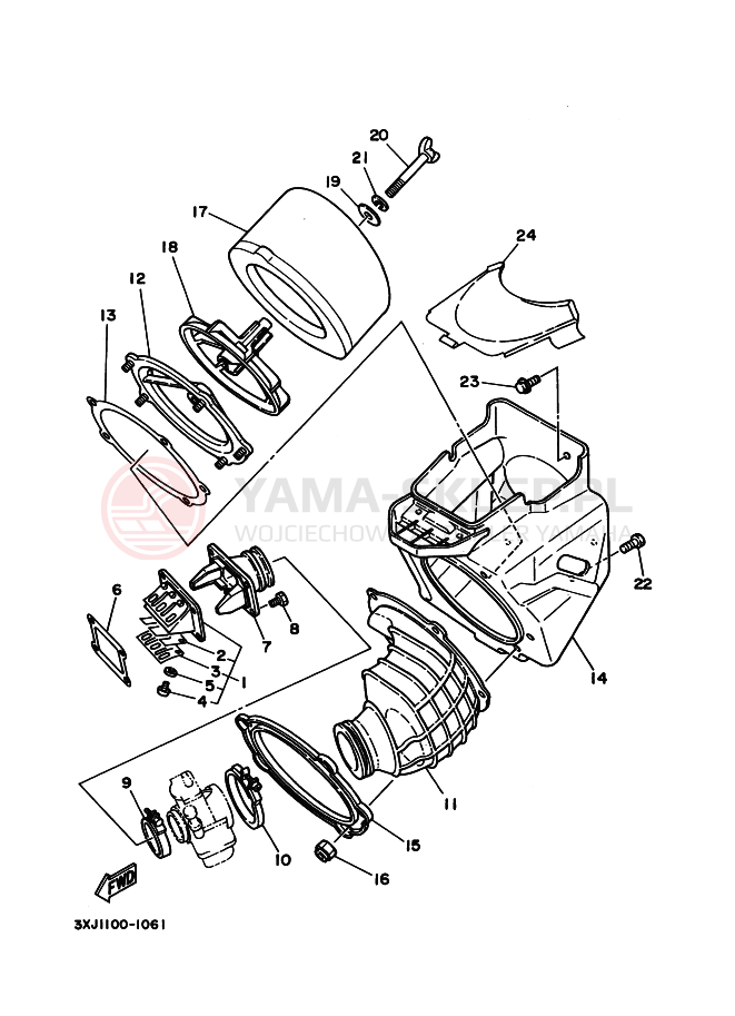 Schemat "Wtrysk paliwa" do Yamaha YZ125