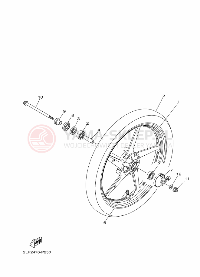 Schemat "Koło przód" do Yamaha YC125-5