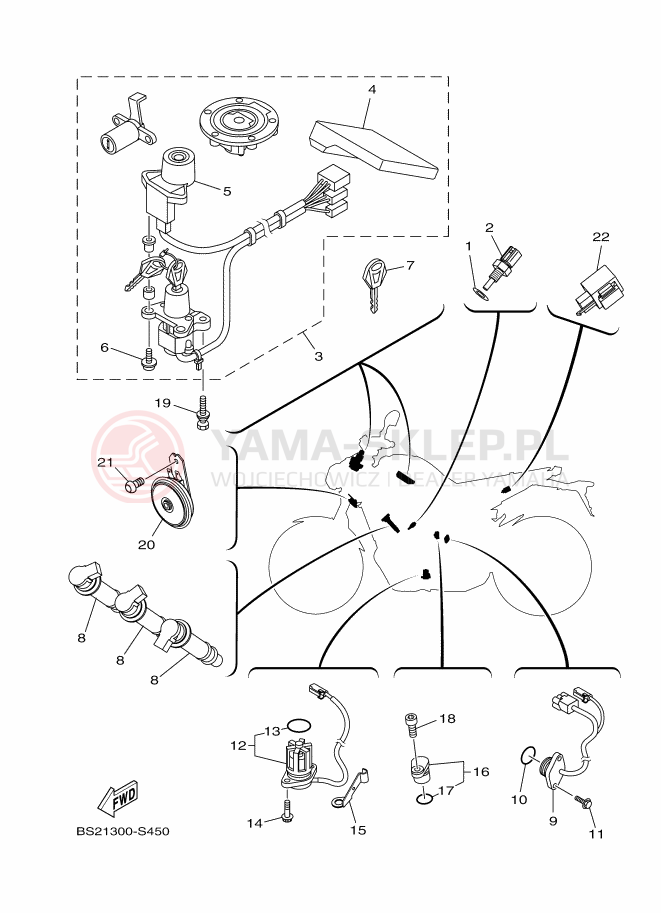 Schemat "układ elektryczny" do Yamaha MT-09 ABS