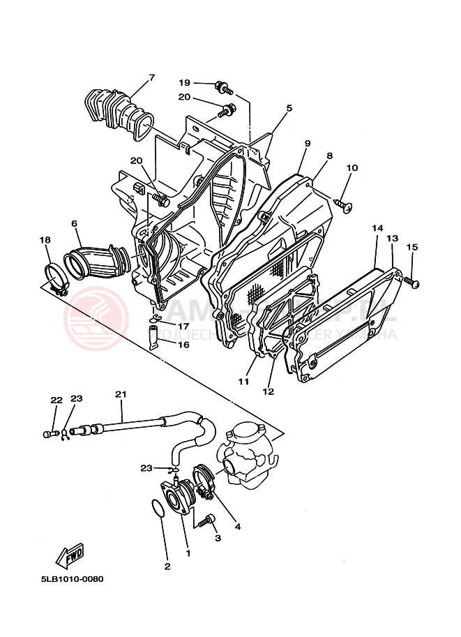 Schemat "Wtrysk paliwa" do Yamaha TW225E