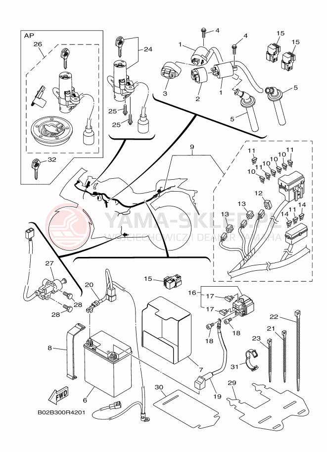 Schemat "układ elektryczny" do Yamaha YZF-R3