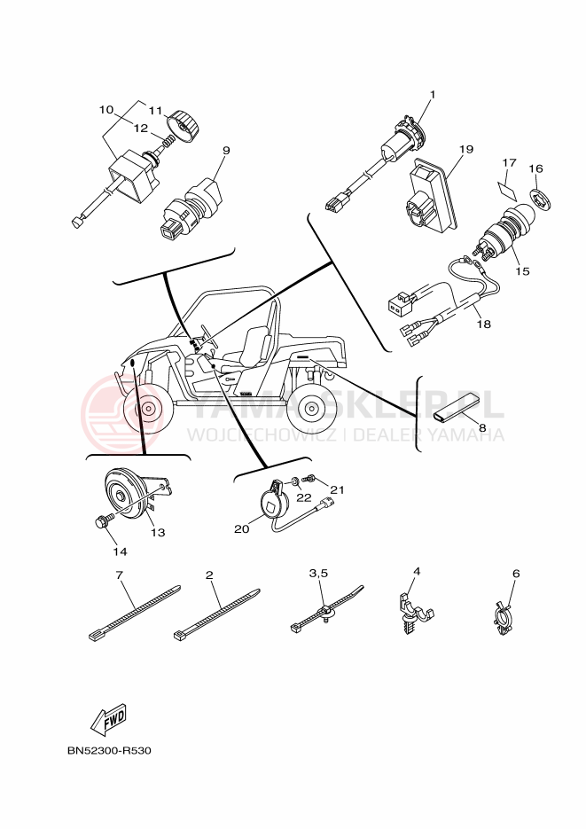 Schemat "układ elektryczny" do Yamaha WOLVERINE R