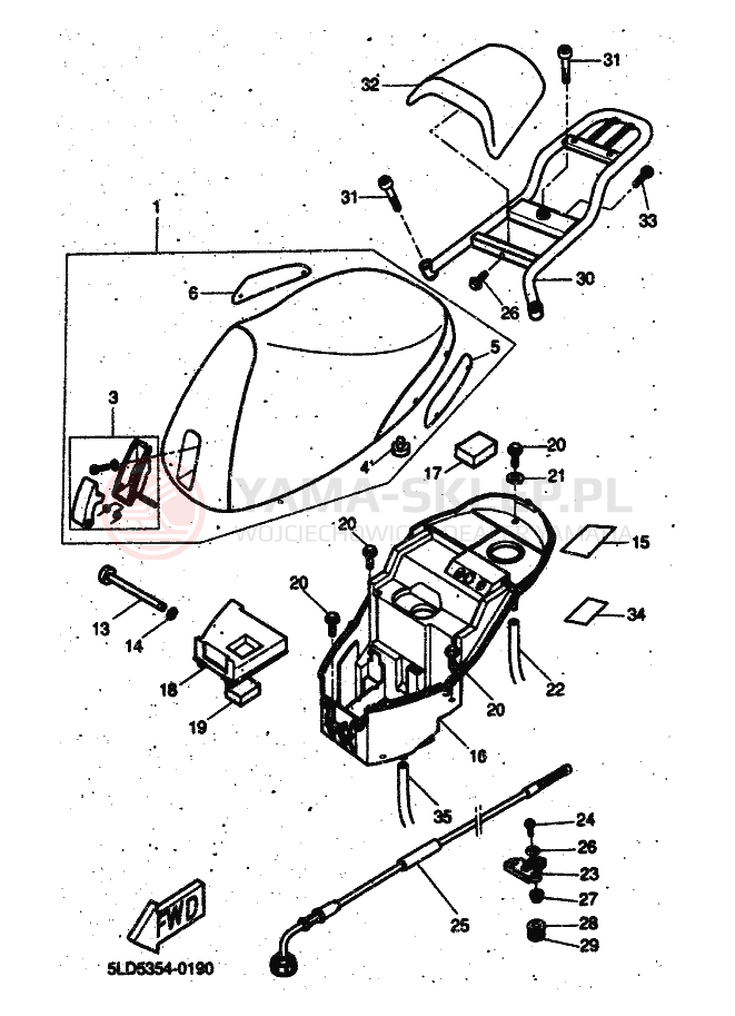 Schemat "Siedzenie - stelaż" do Yamaha FLIPPER