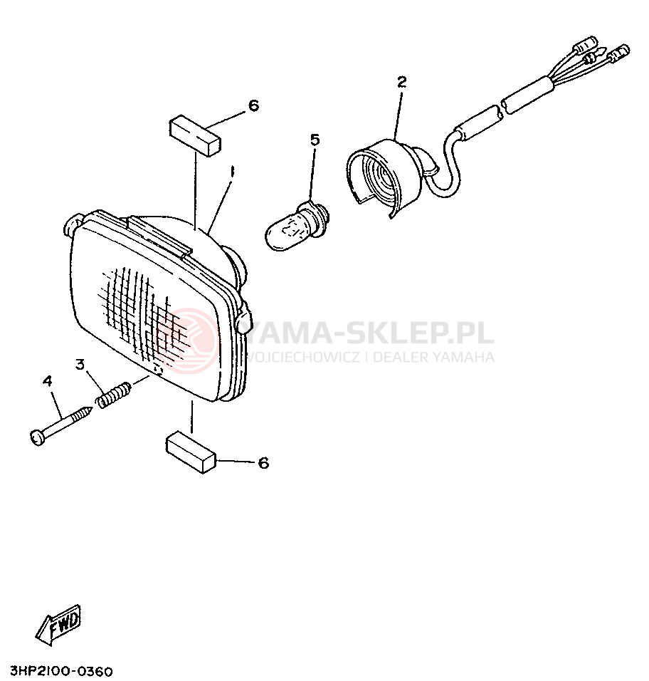 Schemat "Lampa przód" do Yamaha YFM350ER