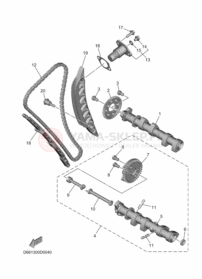 Schemat "Rozrząd - łańcuszek" do Yamaha MT-07 35KW