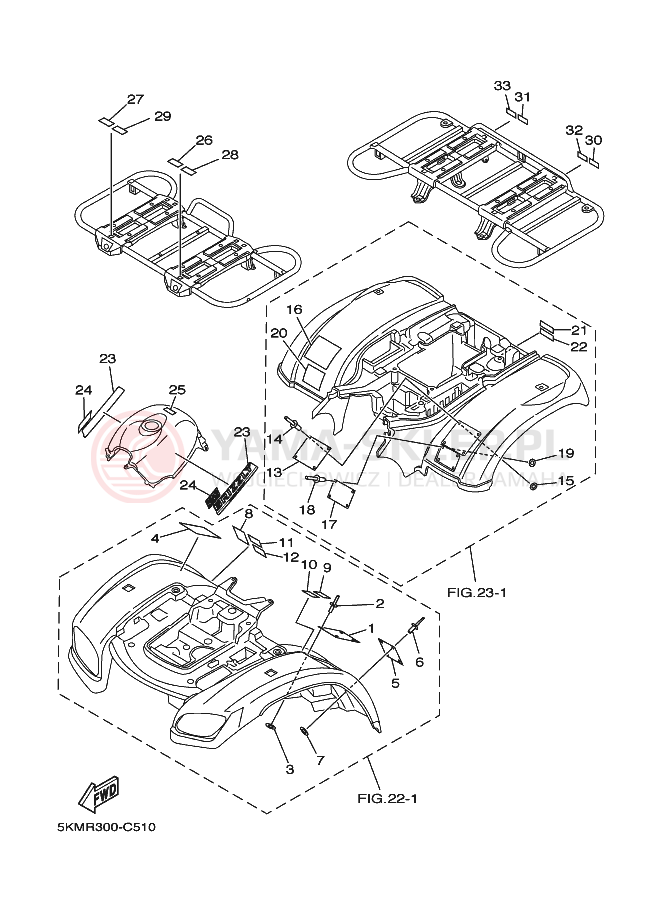 Schemat "naklejki" do Yamaha GRIZZLY LIMITED