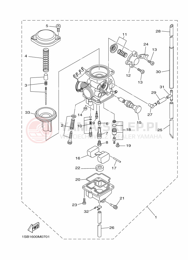 Schemat "Gaźnik" do Yamaha XTZ125E